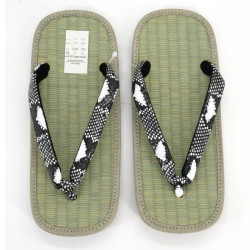 Paar japanische Zori-Sandalen, Schlangenmuster, HEBI