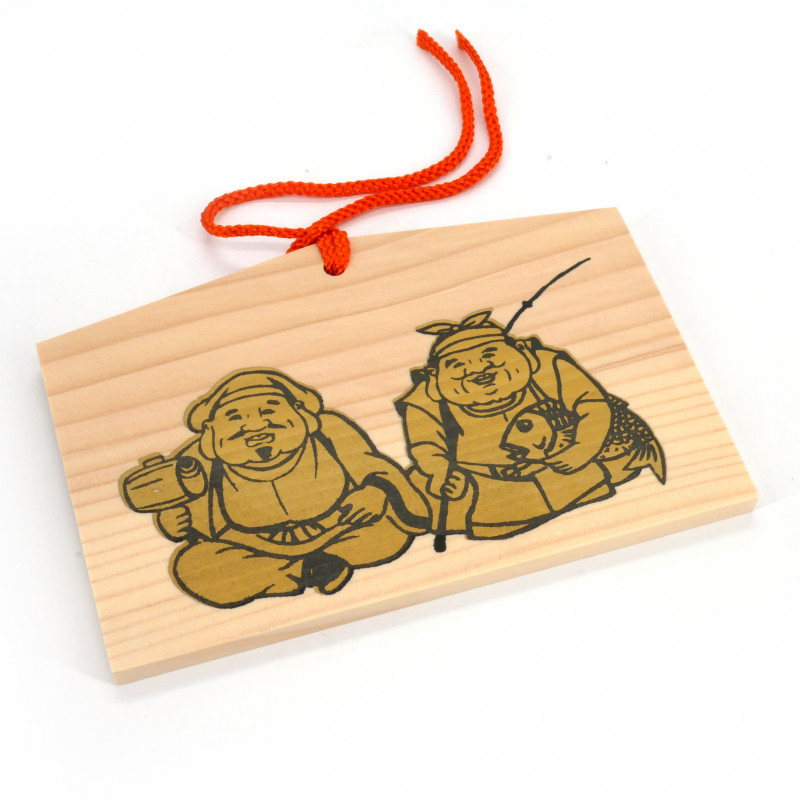 Japanese wooden EMA amulet - NIFUKUJIN