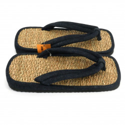 Paar japanische Sandalen Zori Seegras, DENIM