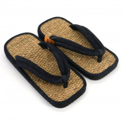 Paar japanische Sandalen Zori Seegras, DENIM