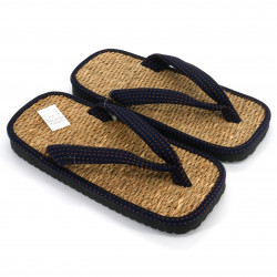 Paar japanische Sandalen Zori Seegras, POINTO