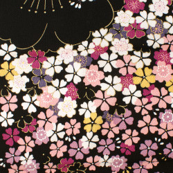 Furoshiki aus japanischer Viskose, SAKURA, schwarz, 68 x 68 cm