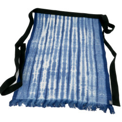 Japanese traditional cotton apron, MAEKAKE SHIBORI DYE TORNADO