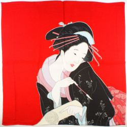 red japanese furoshiki Harumachi Bijin