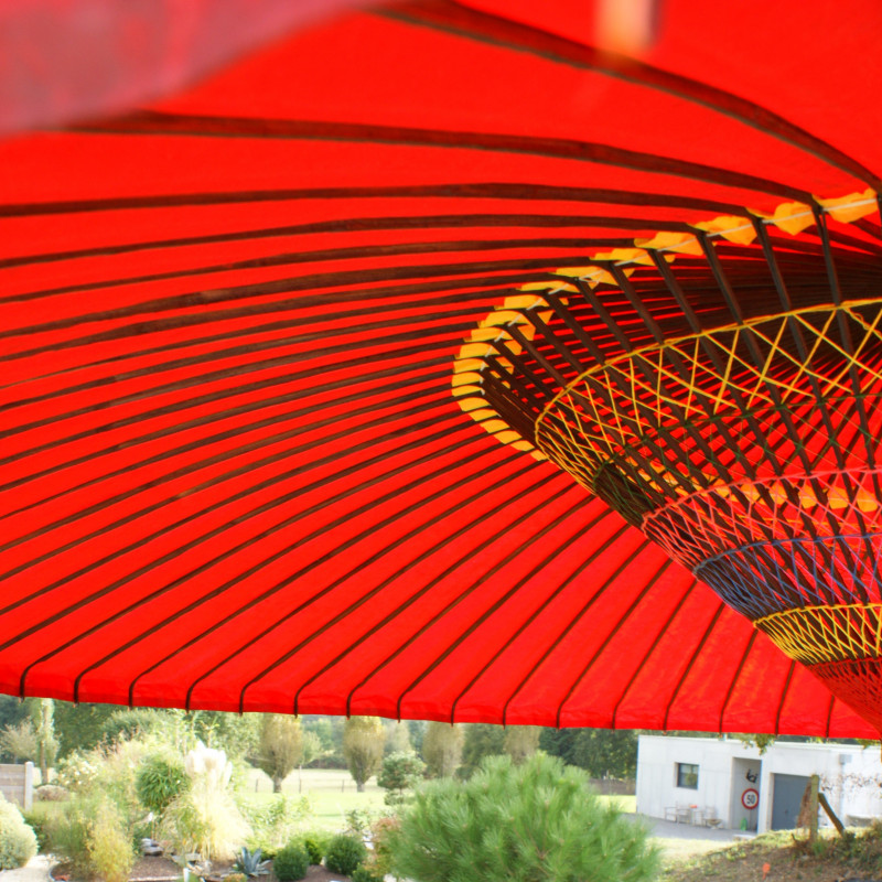 véritable grande ombrelle - parasol japonais rouge