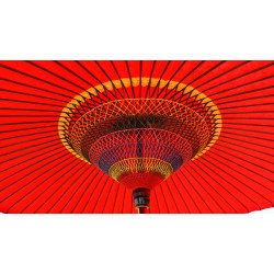 véritable grande ombrelle - parasol japonais rouge