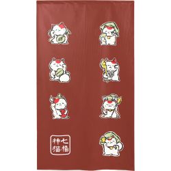 Rideau japonais Noren en polyester, MANEKINEKO