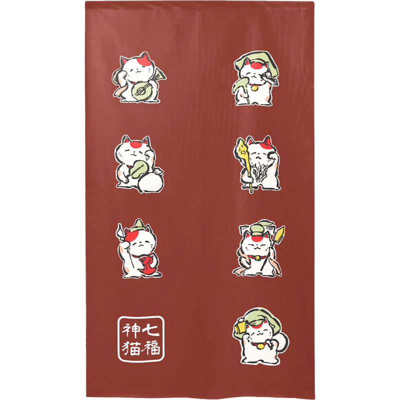 Rideau japonais Noren en polyester, MANEKINEKO