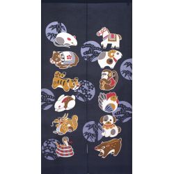 Rideau japonais Noren en polyester, ZODIAC