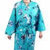 Kimono de algodón azul para mujer - MARU NI TSURU