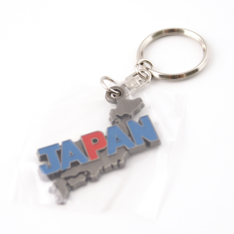 metal keychain, map of Japan