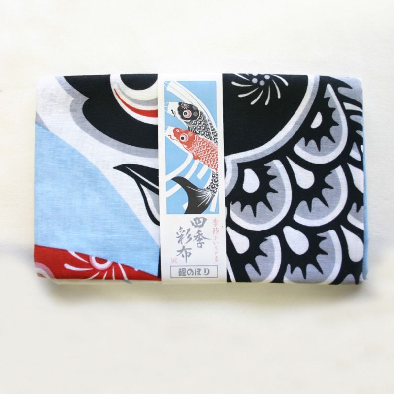 Serviette en coton japonais - TENUGUI - KOINOBORI - 35 x 90 cm
