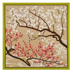 Furoshiki japonais en coton - UME- 50 x 50 cm