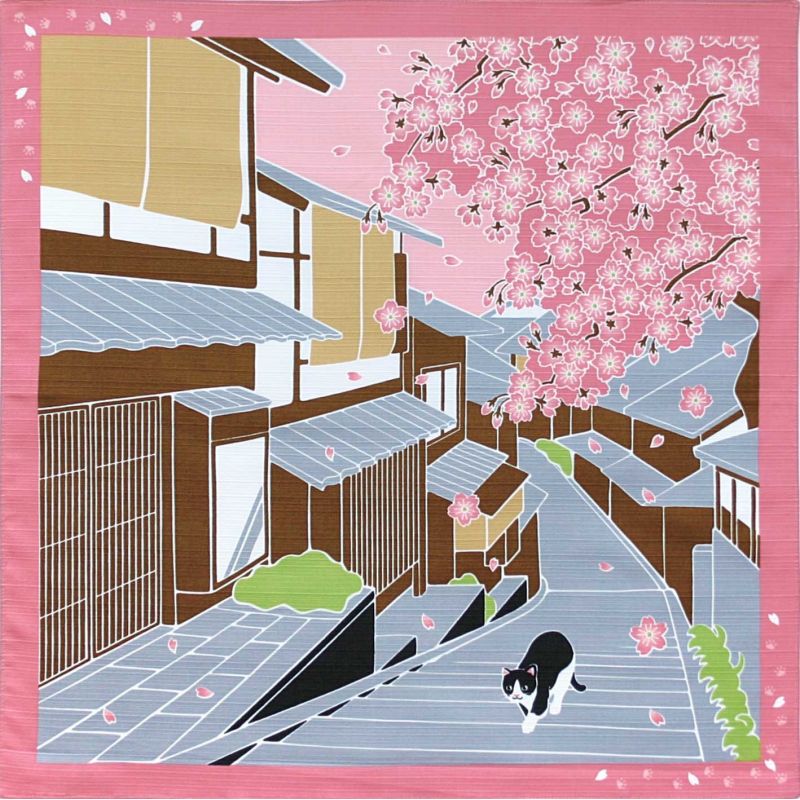 Furoshiki de algodón japonés - SAKURA CAT