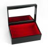 Black resin storage box with cherry blossom pattern - KIZAKURA - 16.5x11.5x5.3cm