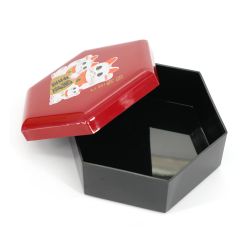 Caja de almacenamiento de resina roja con motivo gato de la suerte - MANEKINEKO - 11,5x13x6cm