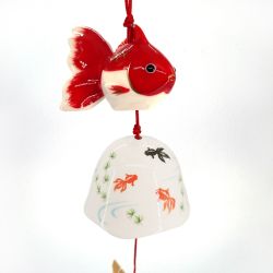 Campana del vento in ceramica a forma di pesce rosso - KINGYO - 4.5cm