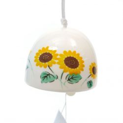 Ceramic wind bell with sunflower pattern - HIMAWARI - 4.3cm