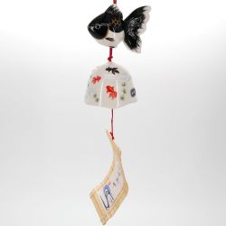 Ceramic wind bell in the shape of a black fish - KINGYO - 4.5cm