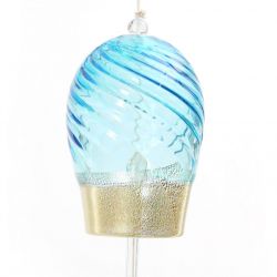 Campana de viento japonesa de vidrio, FÛRIN, azul