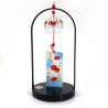 Campana de viento de pie Fûrin con motivo de peces de colores en vidrio, KINGYO, 5 cm