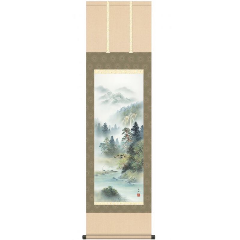 Kakemono Kakejiku Japanese landscape of mist - KIRI NO FUKEI