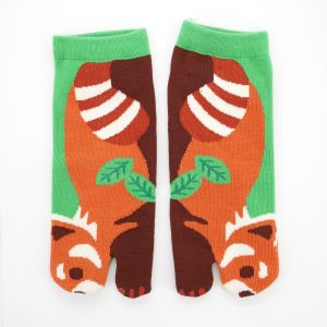 Japanese cotton tabi socks, RESSAPANDA, brown