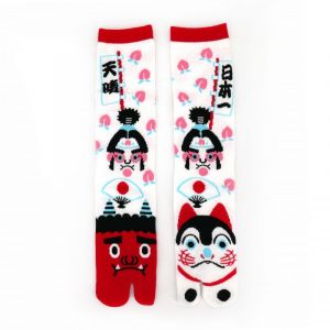 Japanese cotton tabi socks, INU, white