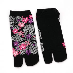 Japanese tabi cotton socks with traditional Japanese symbols pattern, KAMON, color of your choice, 25 - 28cm