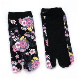 Japanische Tabi-Socken aus Baumwolle mit Kirschblütenmuster, SAKURA, Farbe nach Wahl, 22 - 25cm