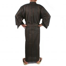 Yukata japonais en coton pour homme TATESHIMA