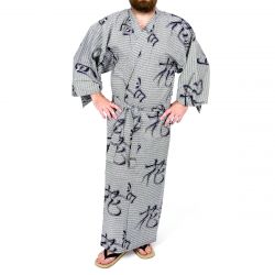 Blaue Japanischer Herren Yukata Kimono, SETSUGETSUKA, blau