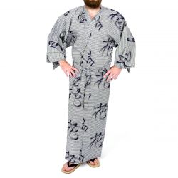 Kimono Yukata da uomo giapponese blu , SETSUGETSUKA, blu