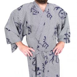 Kimono Yukata da uomo giapponese blu , SETSUGETSUKA, blu