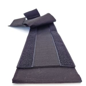 Ceinture obi traditionnelle japonaise en polyester avec Velcro , noire