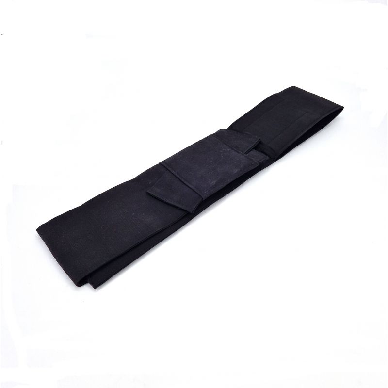 Cintura obi tradizionale giapponese in poliestere con velcro, nero
