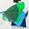 Japanese cotton furoshiki, MASARU SUZUKI, green, WATER BIRD, 100 x 100 cm