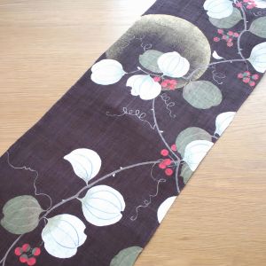 Hemp tapestry, hand painted, SANKIRAI, made in Japan