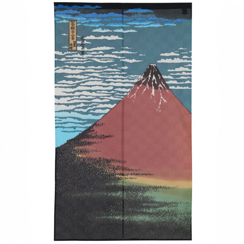 Japanese noren curtain Mount Fuji - AKAFUJI - Hokusai -