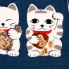 Japanese noren curtain 7 lucky cats - NEKO