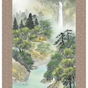 Japanese Kakemono Kakejiku mist waterfall - MISUTO NO TAKI