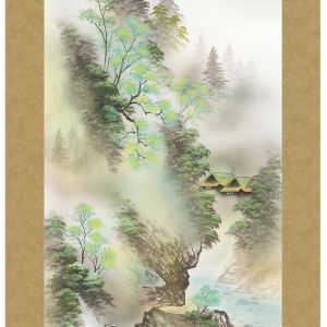 Japanese Kakemono Kakejiku above the waterfalls - TAKINOUE