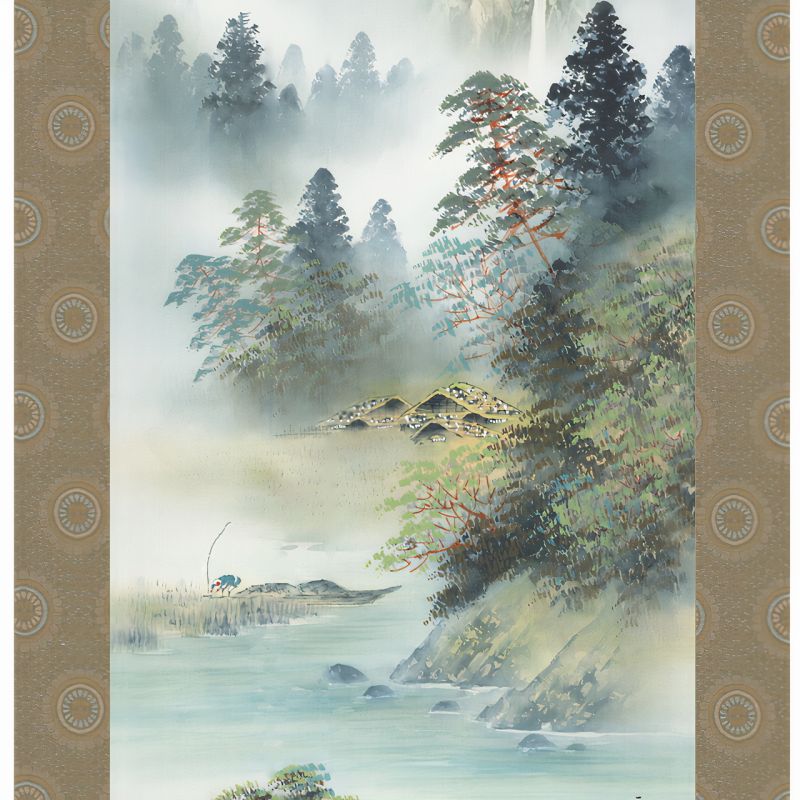 Kakemono Kakejiku Japanese landscape of mist - KIRI NO FUKEI