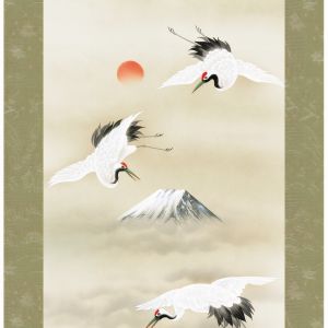 Kakémono Kakejiku Japonais grues en vol - HIKO-CHO NO TSURU