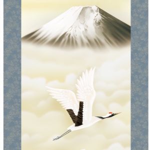 Kakemono Kakejiku Japanische Kraniche in den Wolken - KUMO