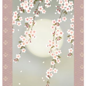 Japanese moon and sakura kakemono Kakejiku - TSUKI TO SAKURA