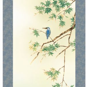 Japanischer Eisvogel kakemono kakejiku - KAWASEMI