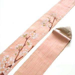 Fino tapiz japonés en cáñamo, pintado a mano, SAKURA, cerezo