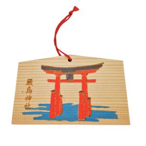 Amulette japonaise EMA en bois -