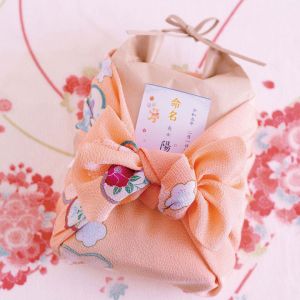 Furoshiki japonés con estampado de ciruelas de algodón reversible, ISA MONYO